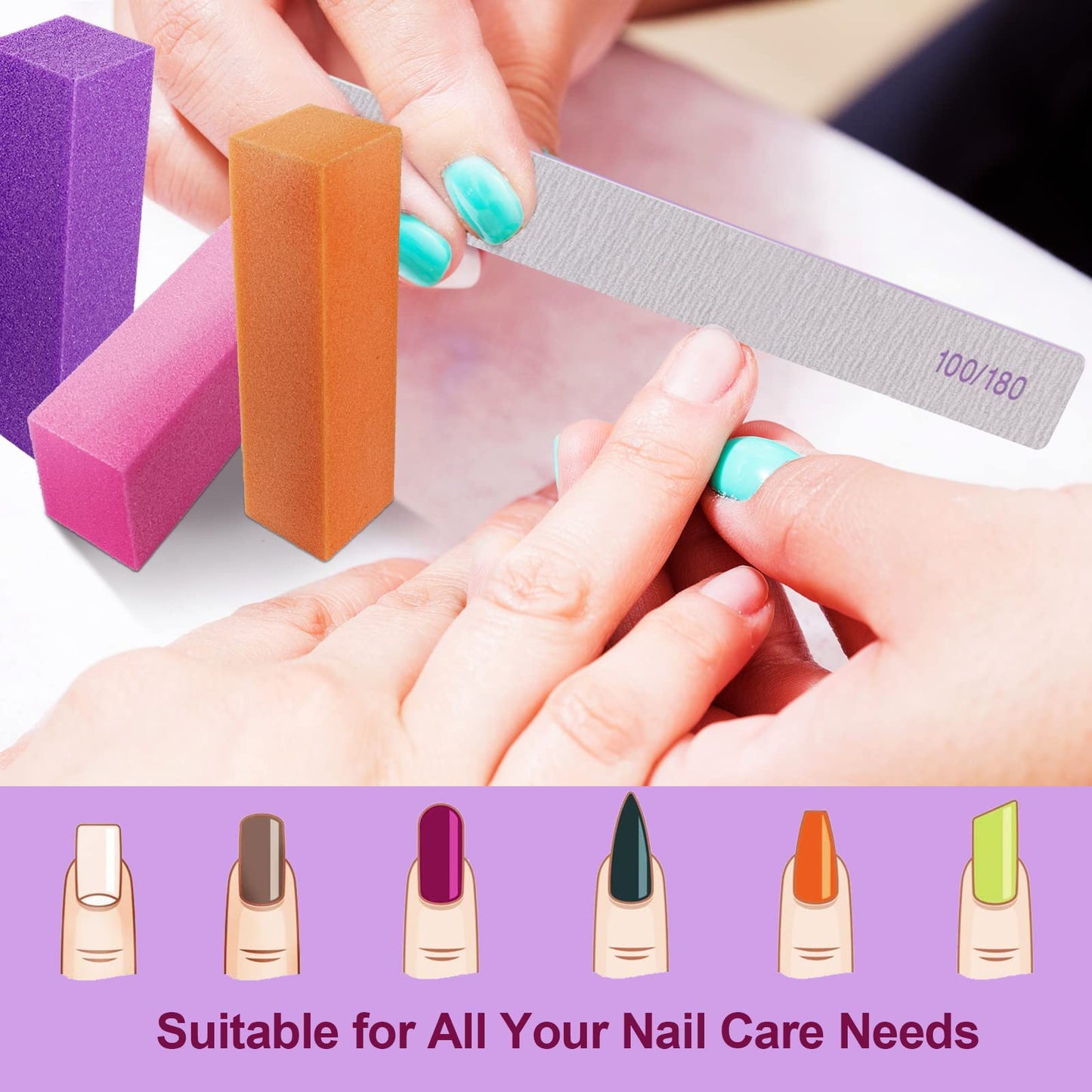 Homeyera professional manicure tool kit with emery boards