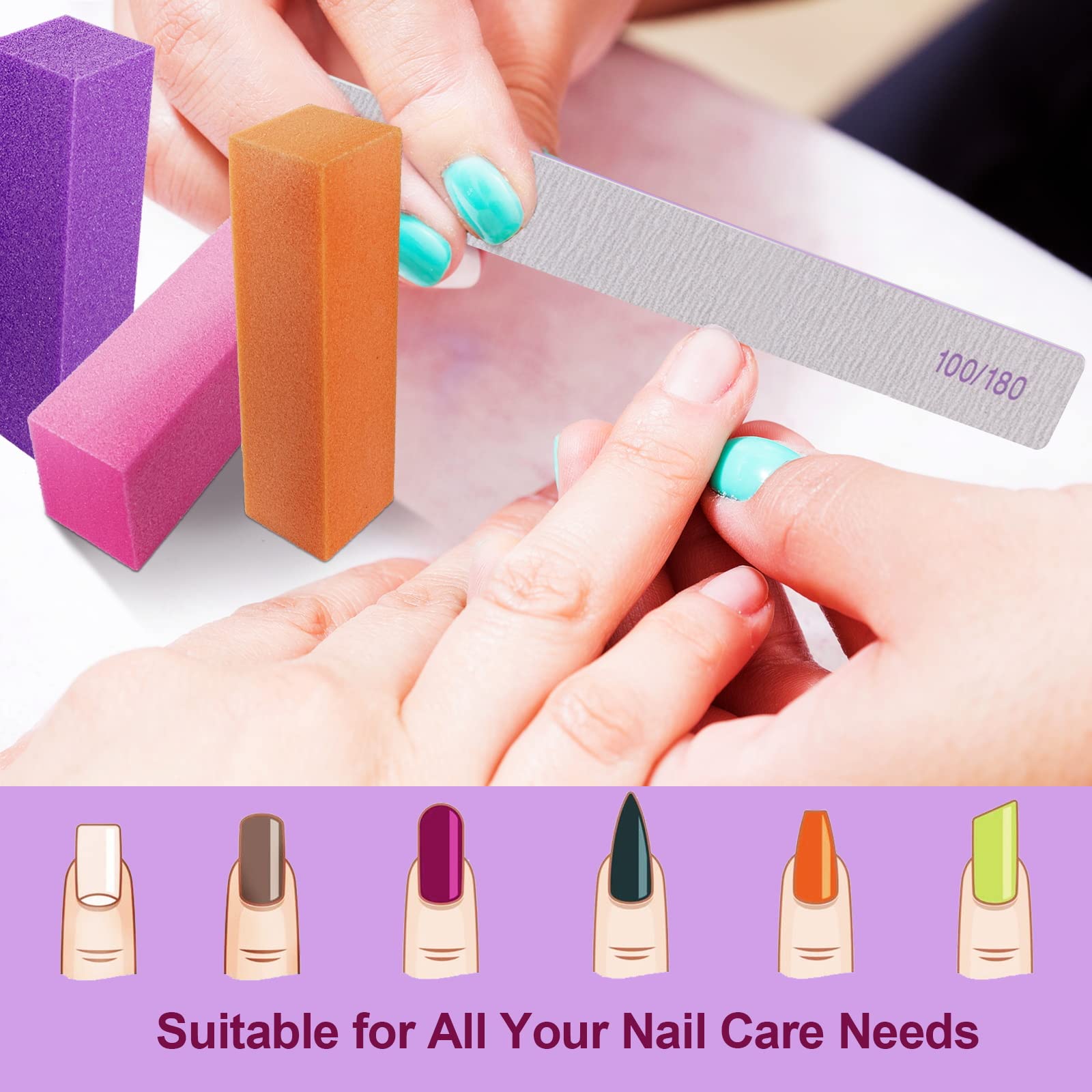 Homeyera professional manicure tool kit with emery boards