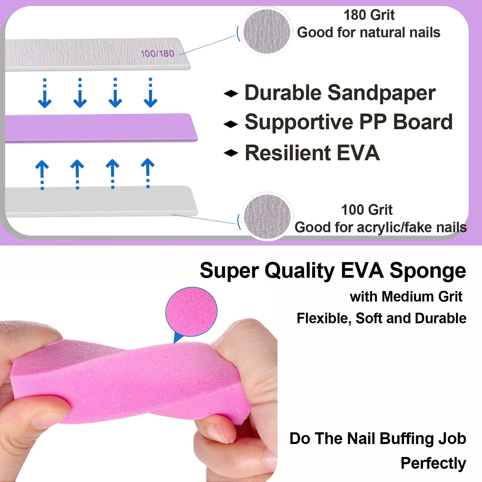 Homeyera nail buffer blocks for acrylic and natural nails