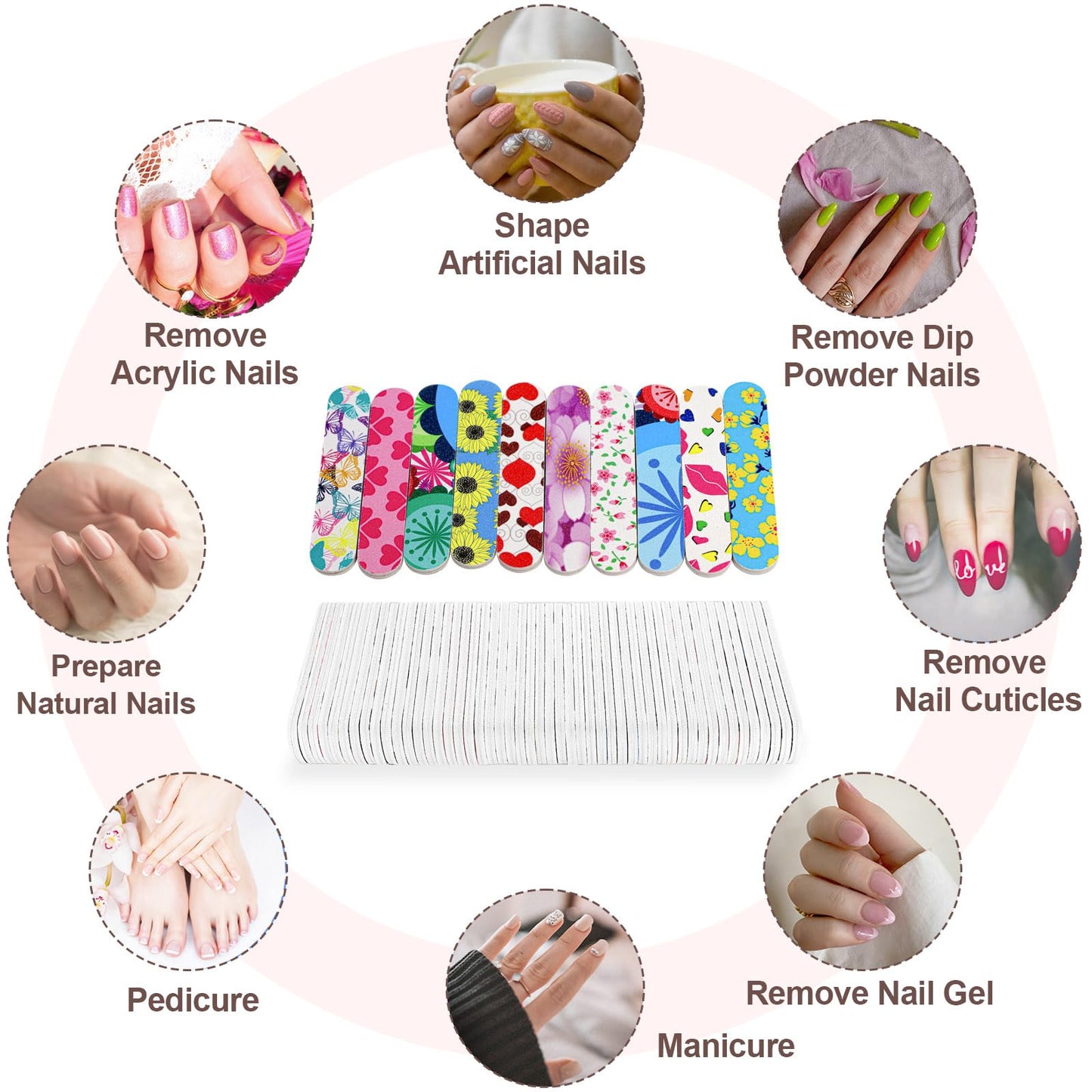GigaGround travel-sized manicure tools inside a cosmetic bag
