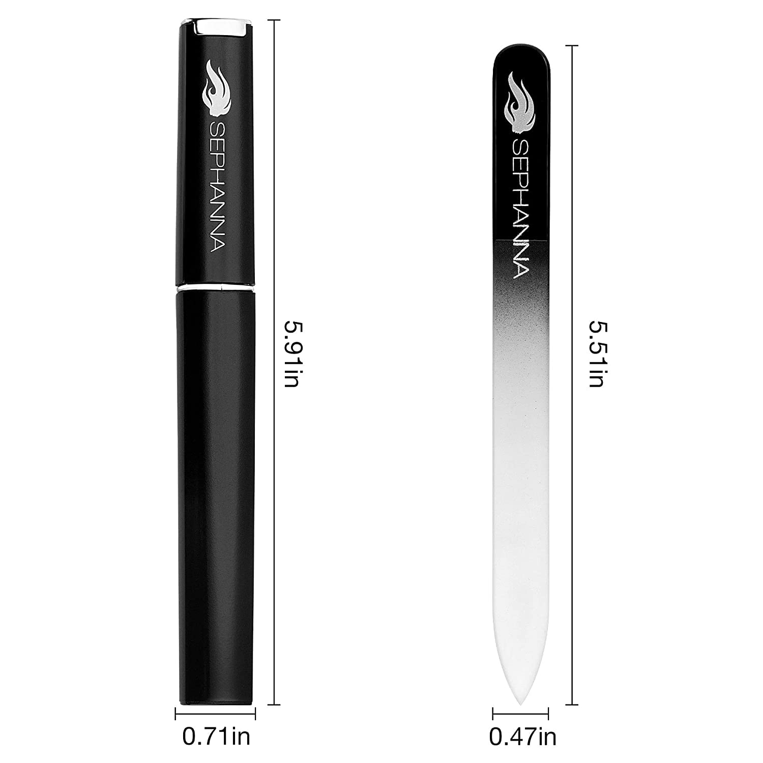 Sephanna glass nail file with protective travel case