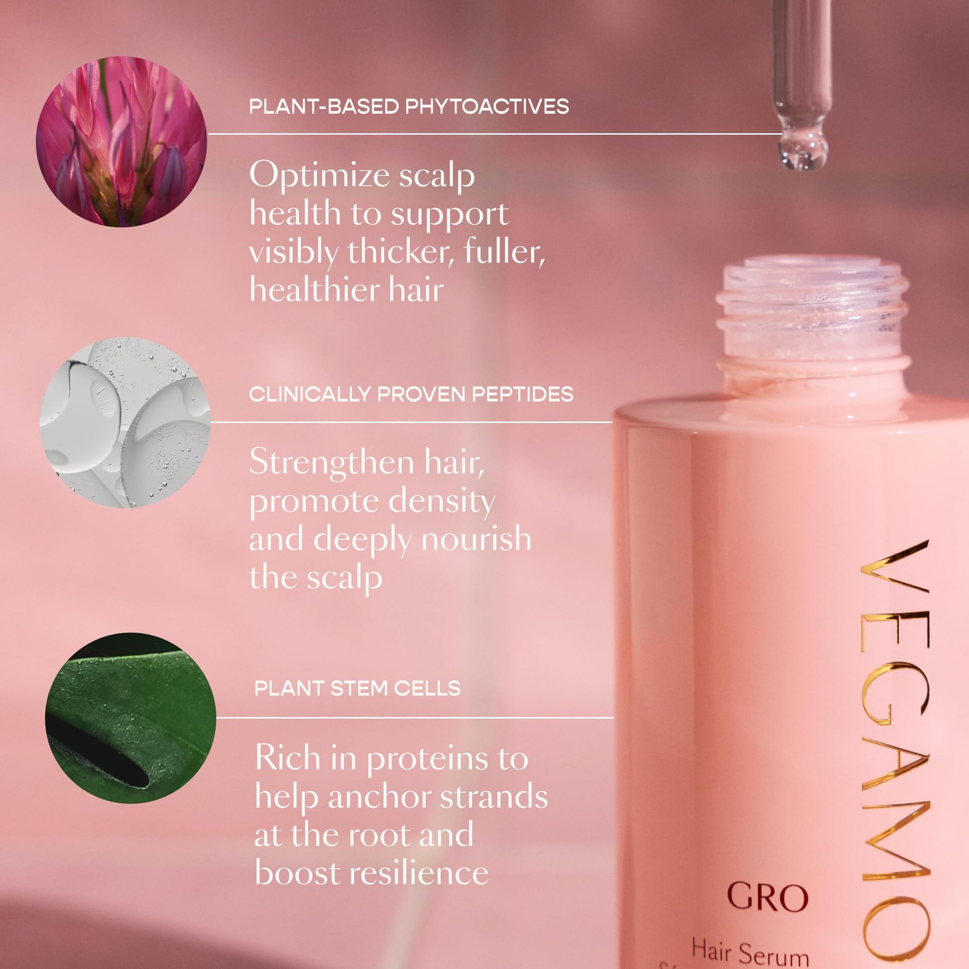 Vegamour GRO lightweight scalp serum texture close up