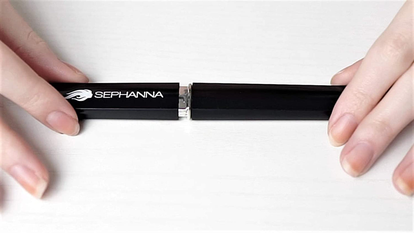 Portable glass nail file set inside protective hard cases