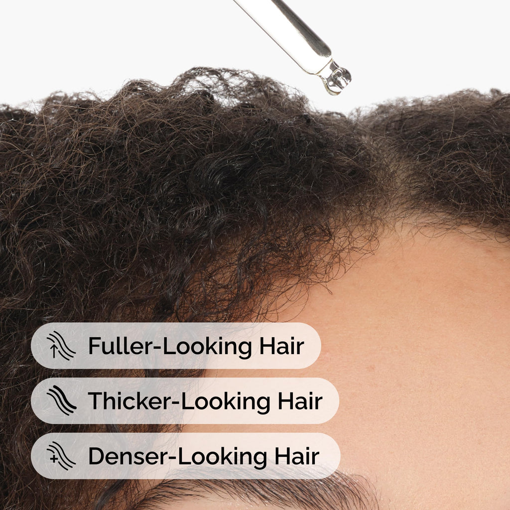 The Ordinary peptide-powered hair serum applied on scalp demonstration