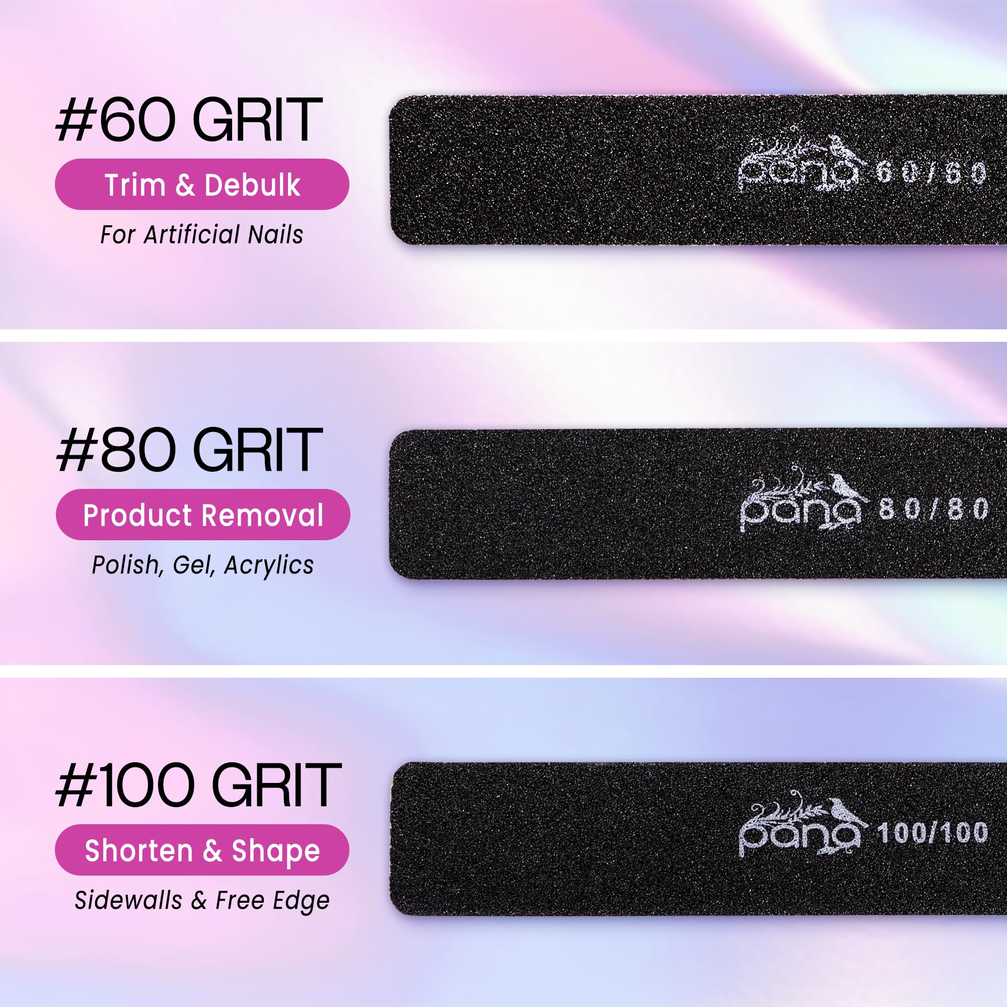 Pana jumbo nail files being used for manicure shaping