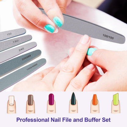 Bluedeal 6 piece manicure kit with multi grit files