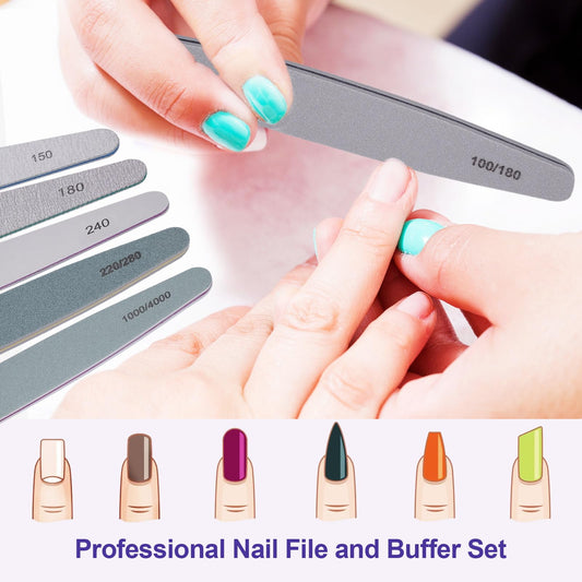 Bluedeal 6 piece manicure kit with multi grit files