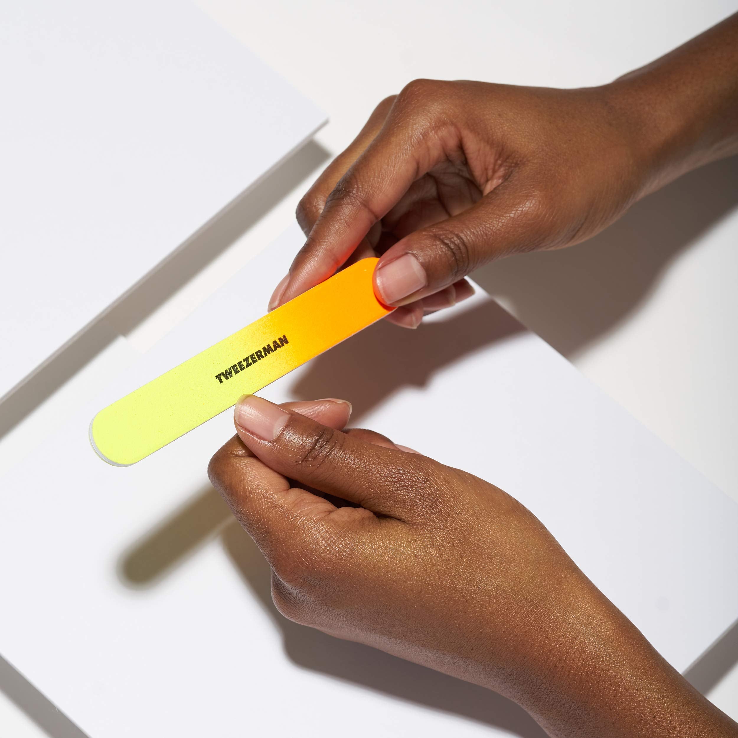 Tweezerman nail files inside protective travel carrying case