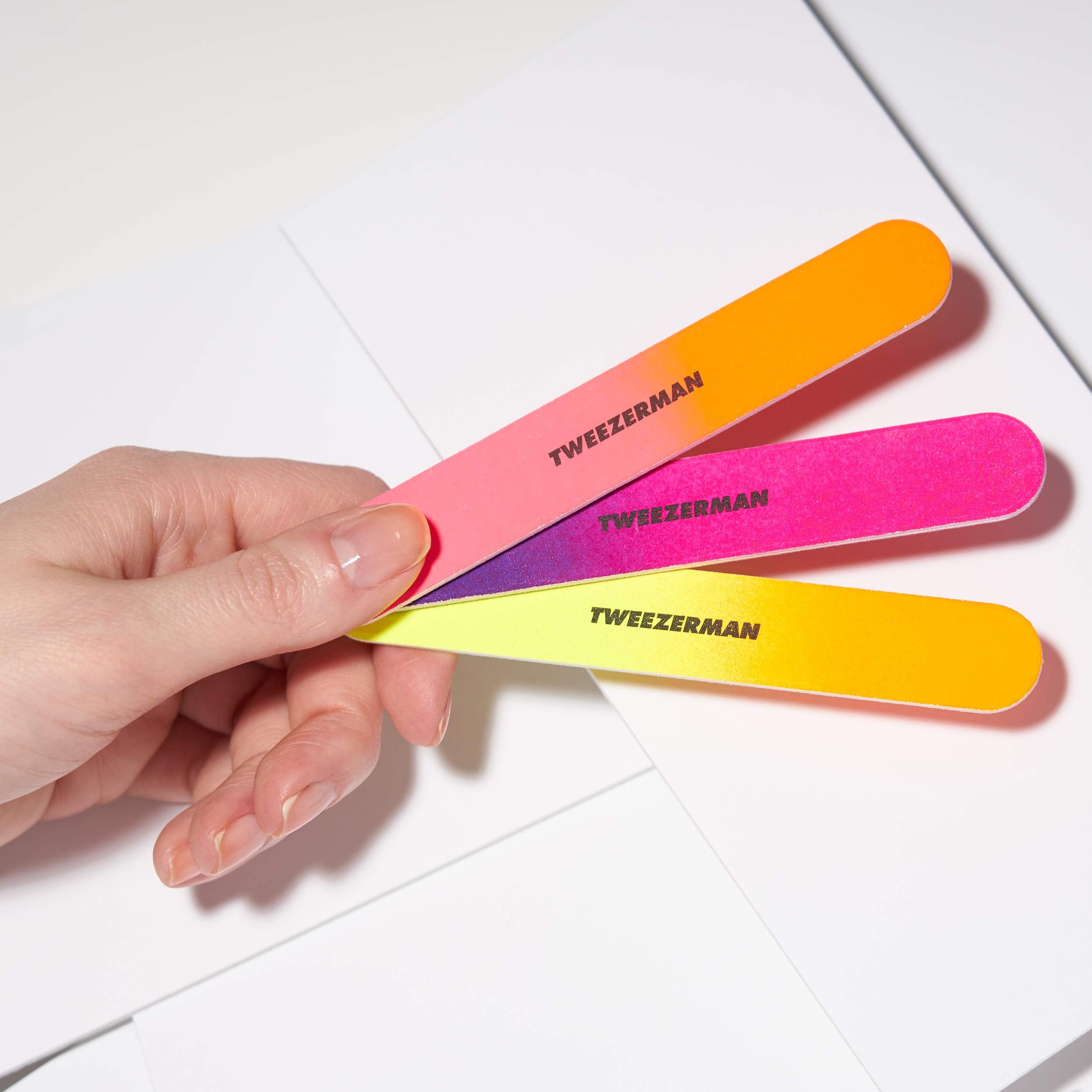 Professional manicure nail files showing dual grit textures