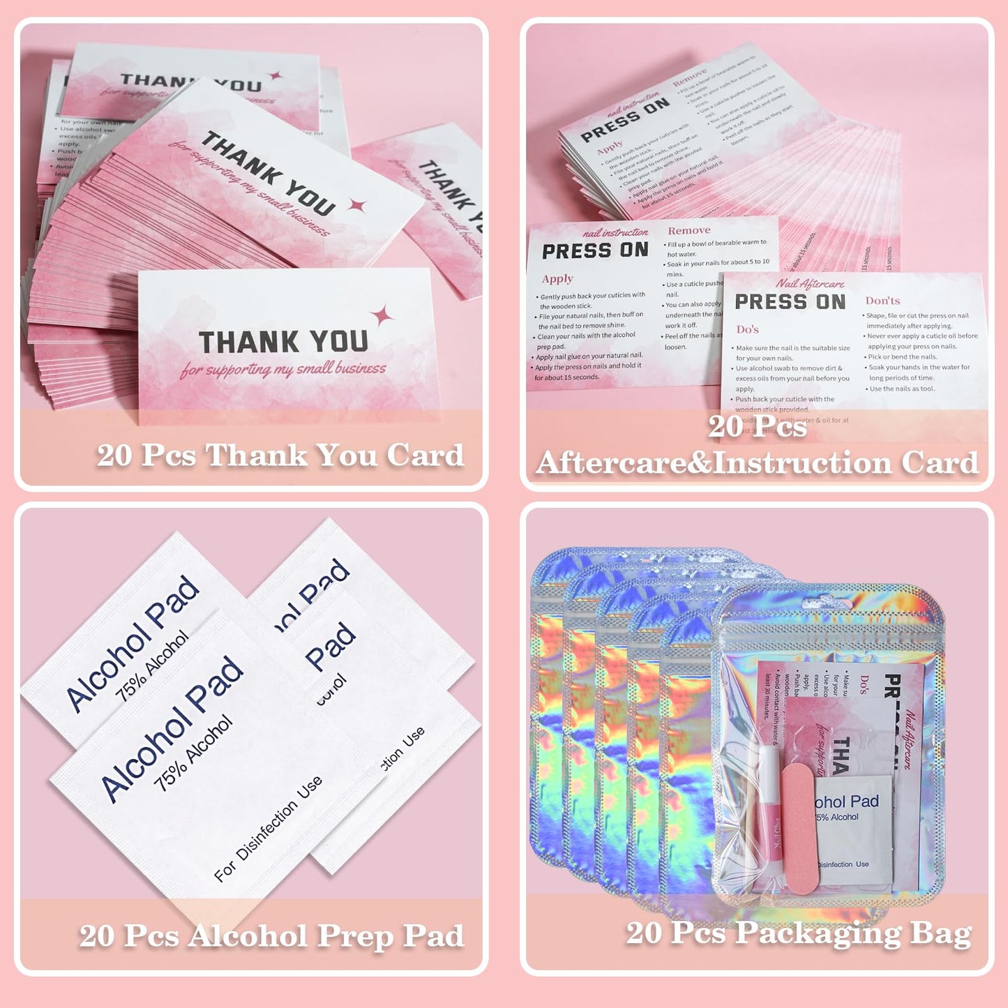 Bebbtiy nail application kit with glue and adhesive tabs