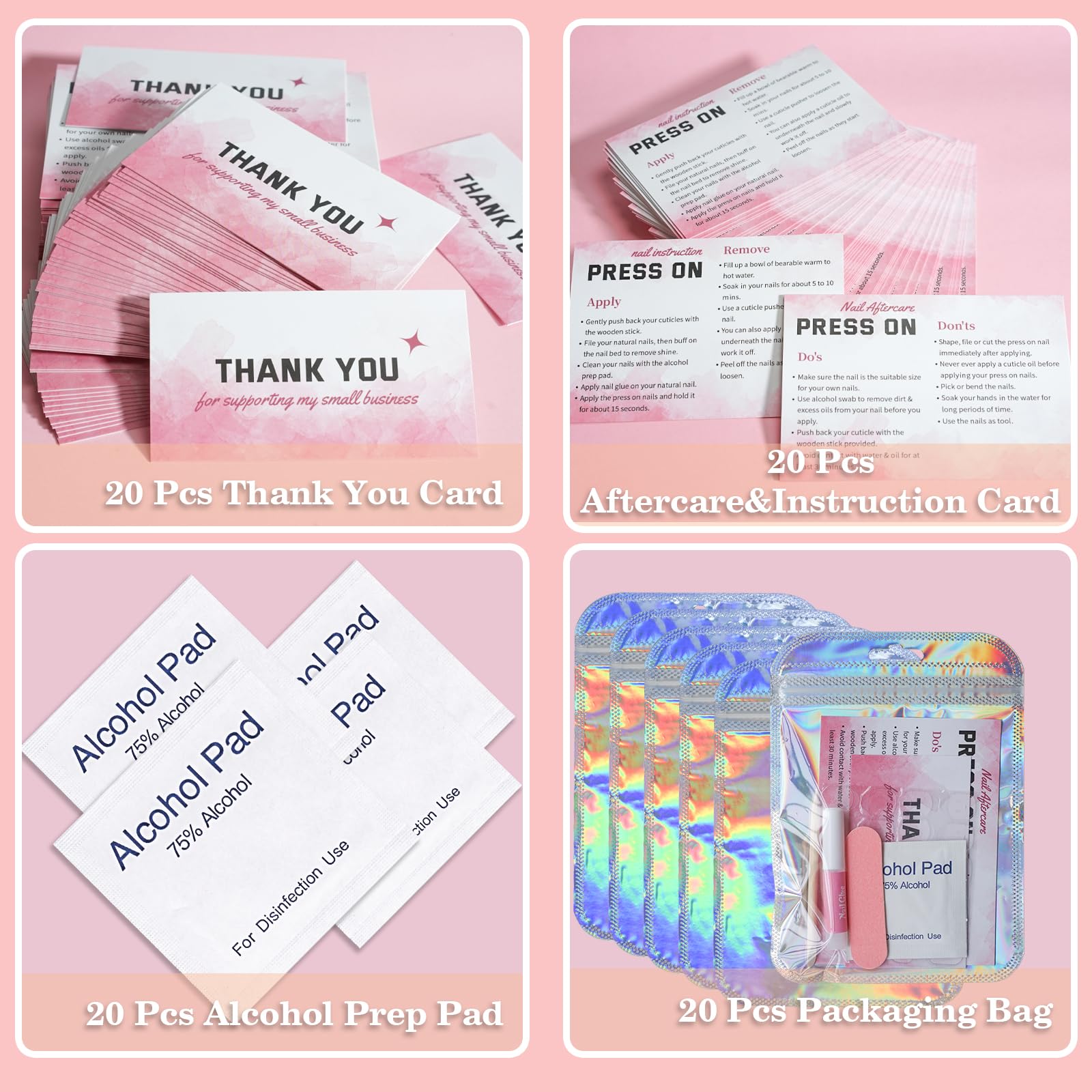 Bebbtiy nail application kit with glue and adhesive tabs