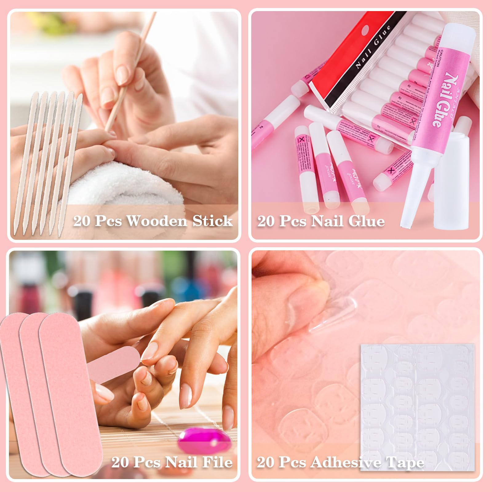 Holographic pouch packaging for Bebbtiy press on nail kit