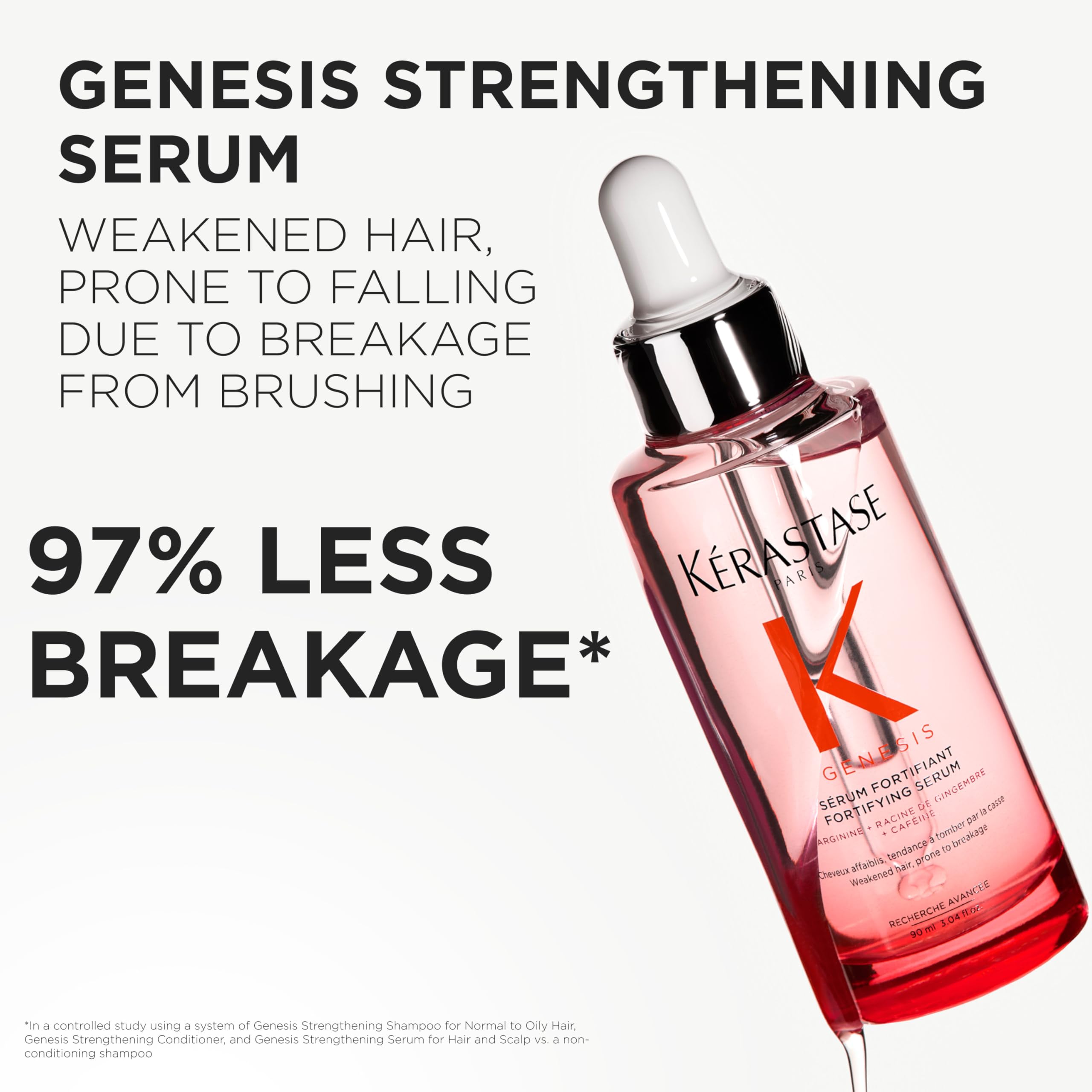 Kerastase Genesis Serum Fortifiant ninety milliliters premium packaging displaying clear anti breakage benefits