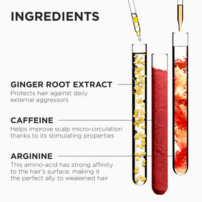 Kerastase Genesis daily hair serum showing the clear fluid consistency of the silicone free treatment