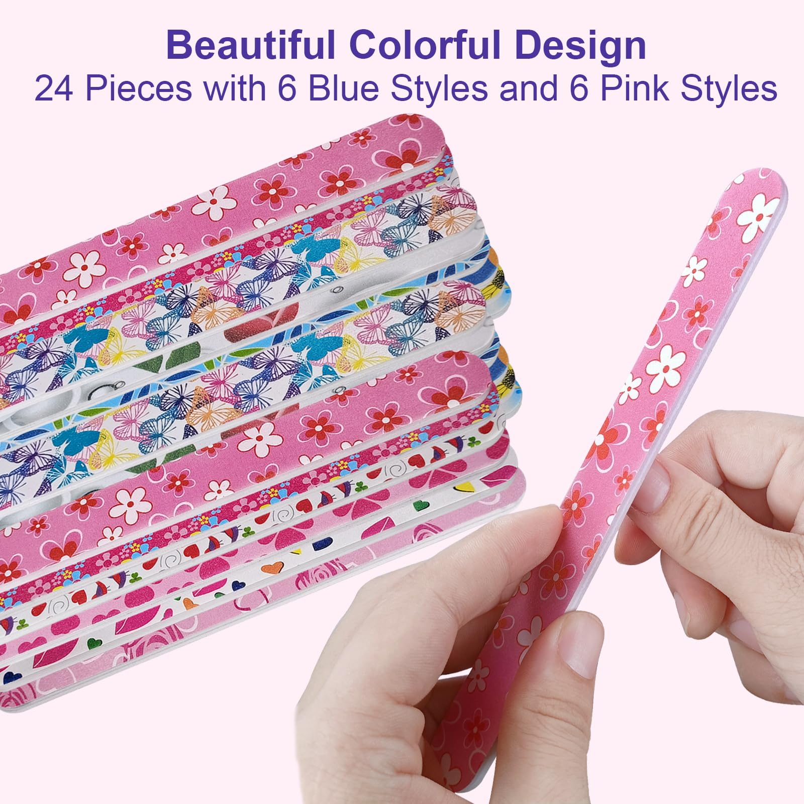 HomeyEra floral pattern manicure nail files for natural nails