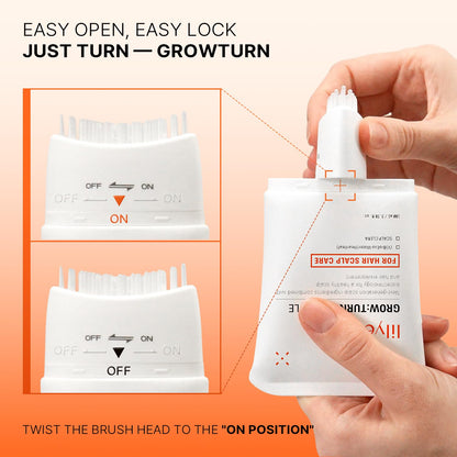 Authentic Lilyeve hair thickening serum packaging detailing ingredients like caffeine and biotin.