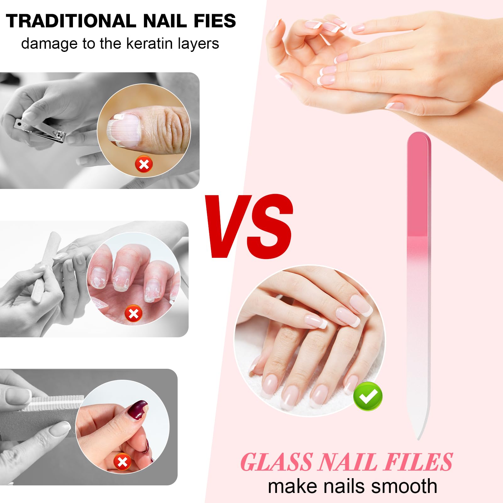 Close up view of Nicemovic crystal nail file surface