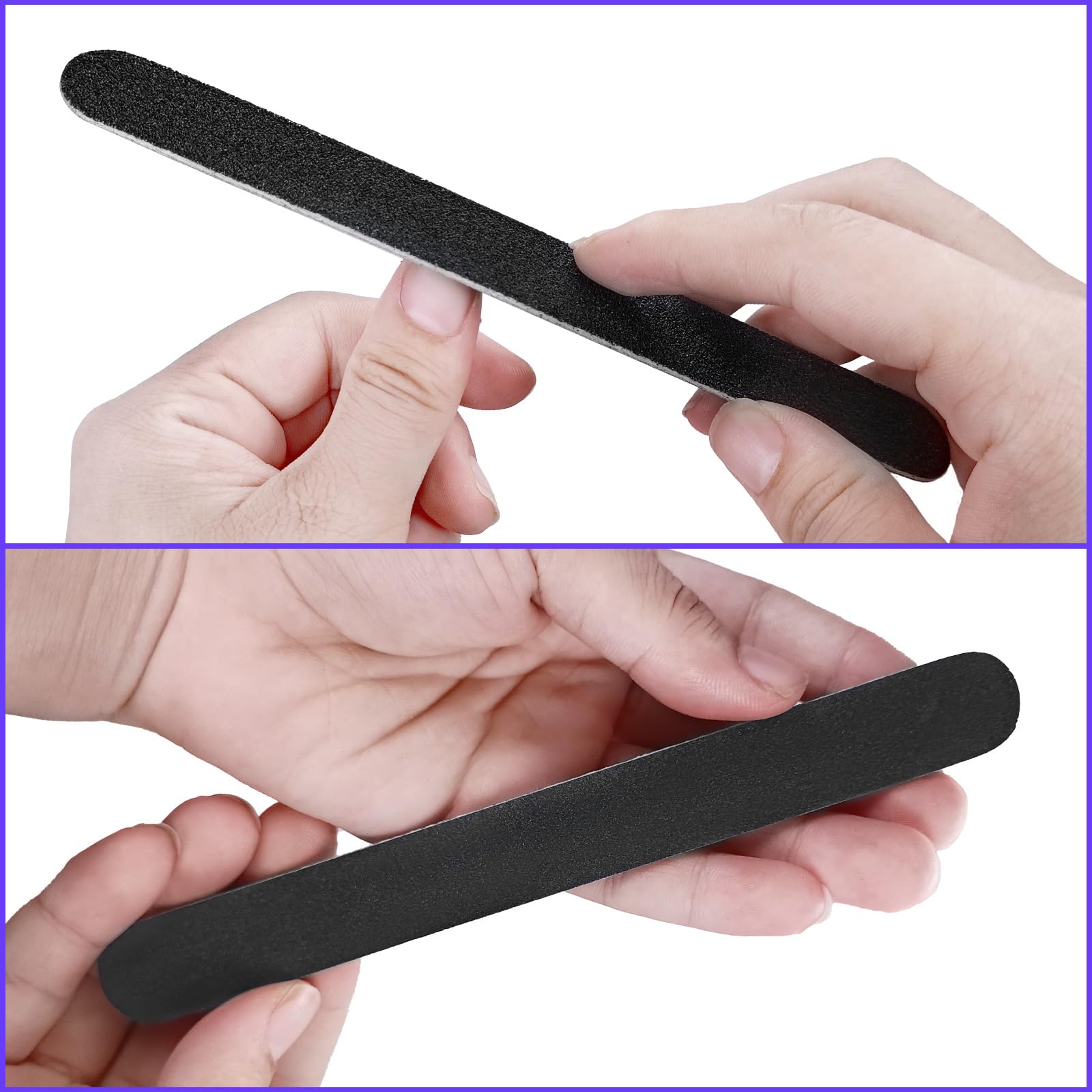 HomeyEra nail files showing 7 inch length and wooden base