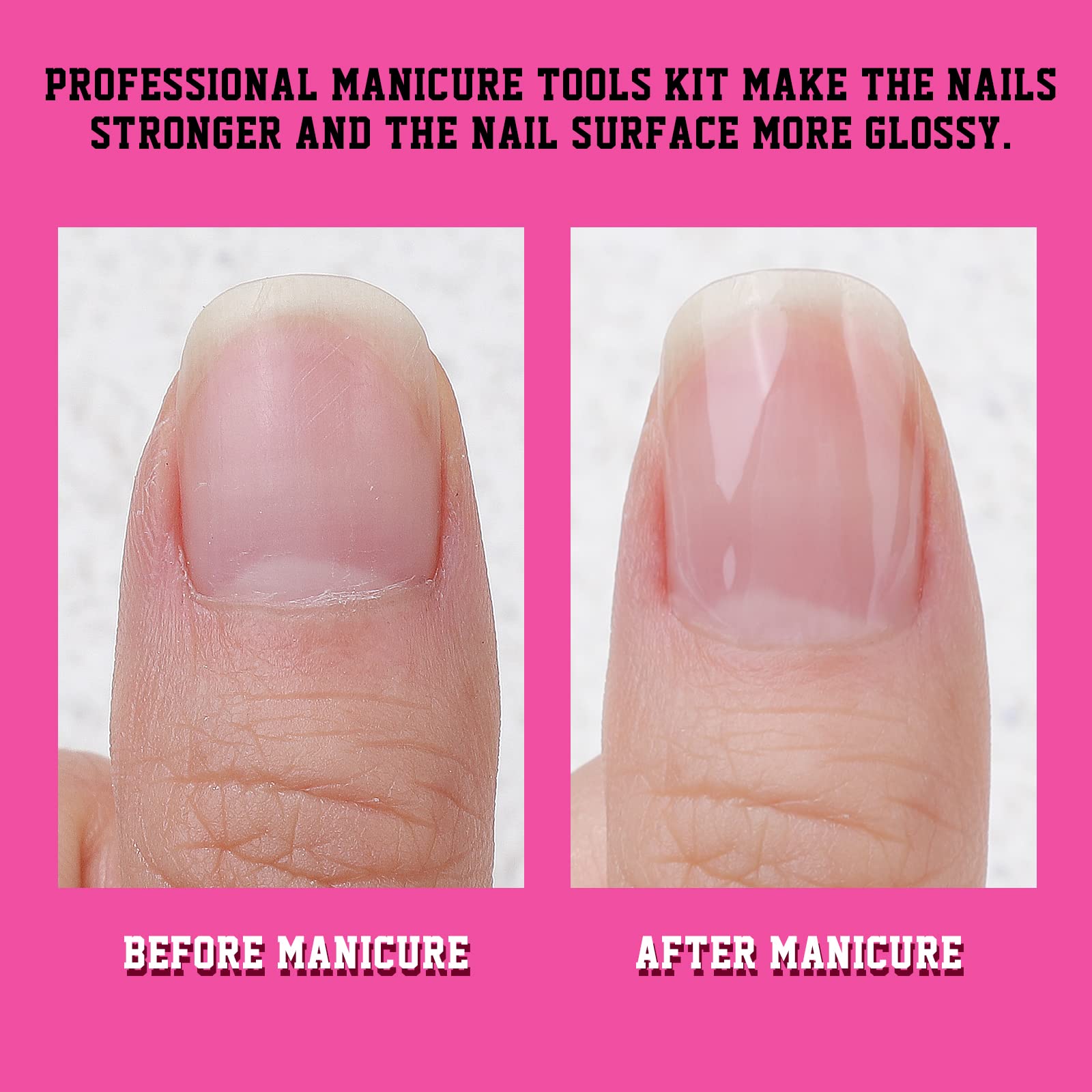 Close up of Fandamei manicure tools and accessories