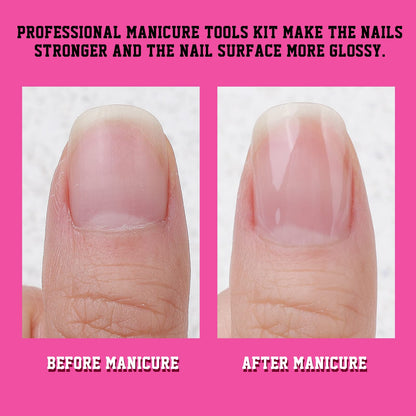 Close up of Fandamei manicure tools and accessories