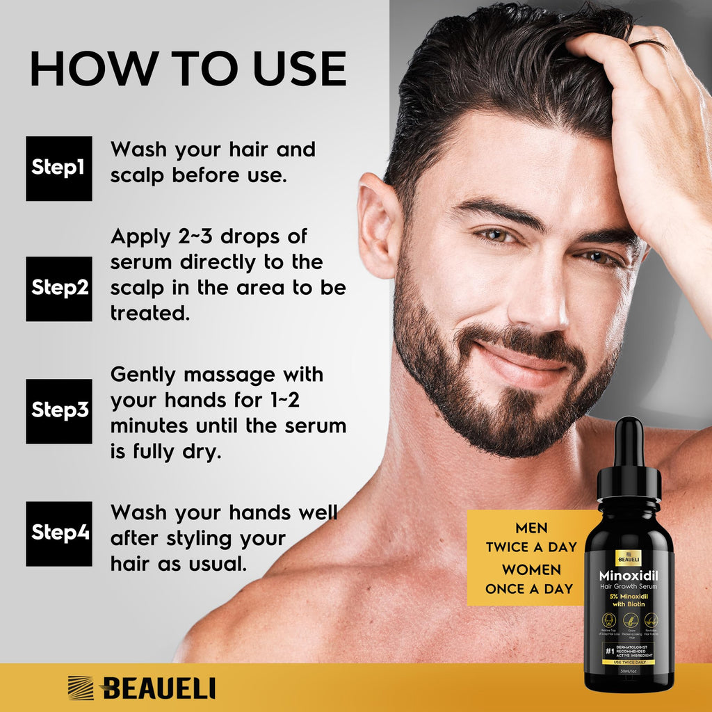 Beaueli minoxidil topical treatment for men and women lifestyle angle