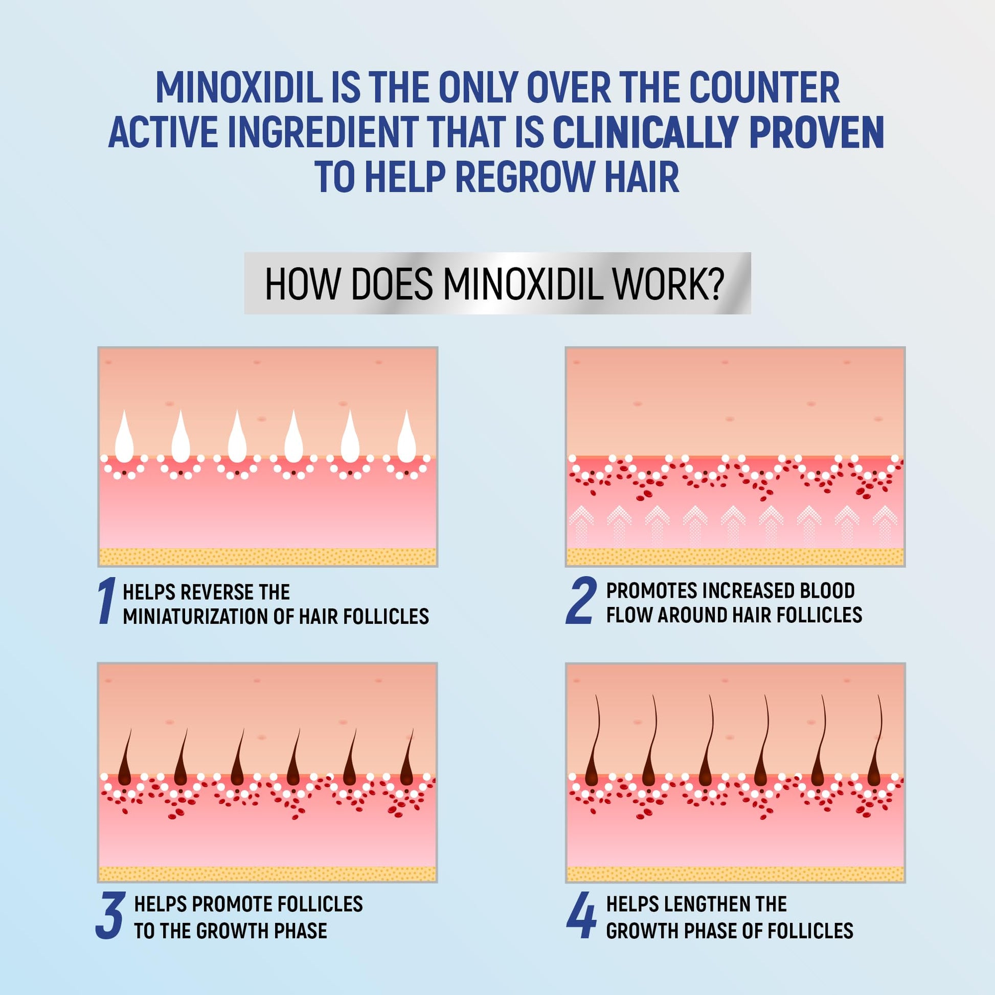 Back label of Taro minoxidil aerosol foam 4 pack detailing usage instructions and drug facts