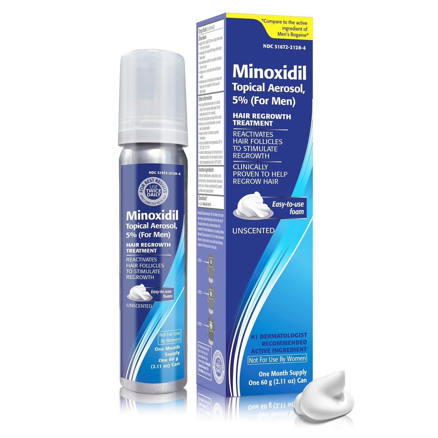 Close up of the nozzle on Taro minoxidil five percent foam for precise scalp application