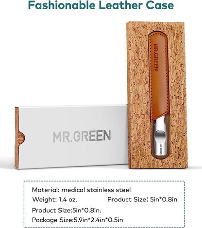 Side profile of Mr. Green stainless steel nail file showing durability