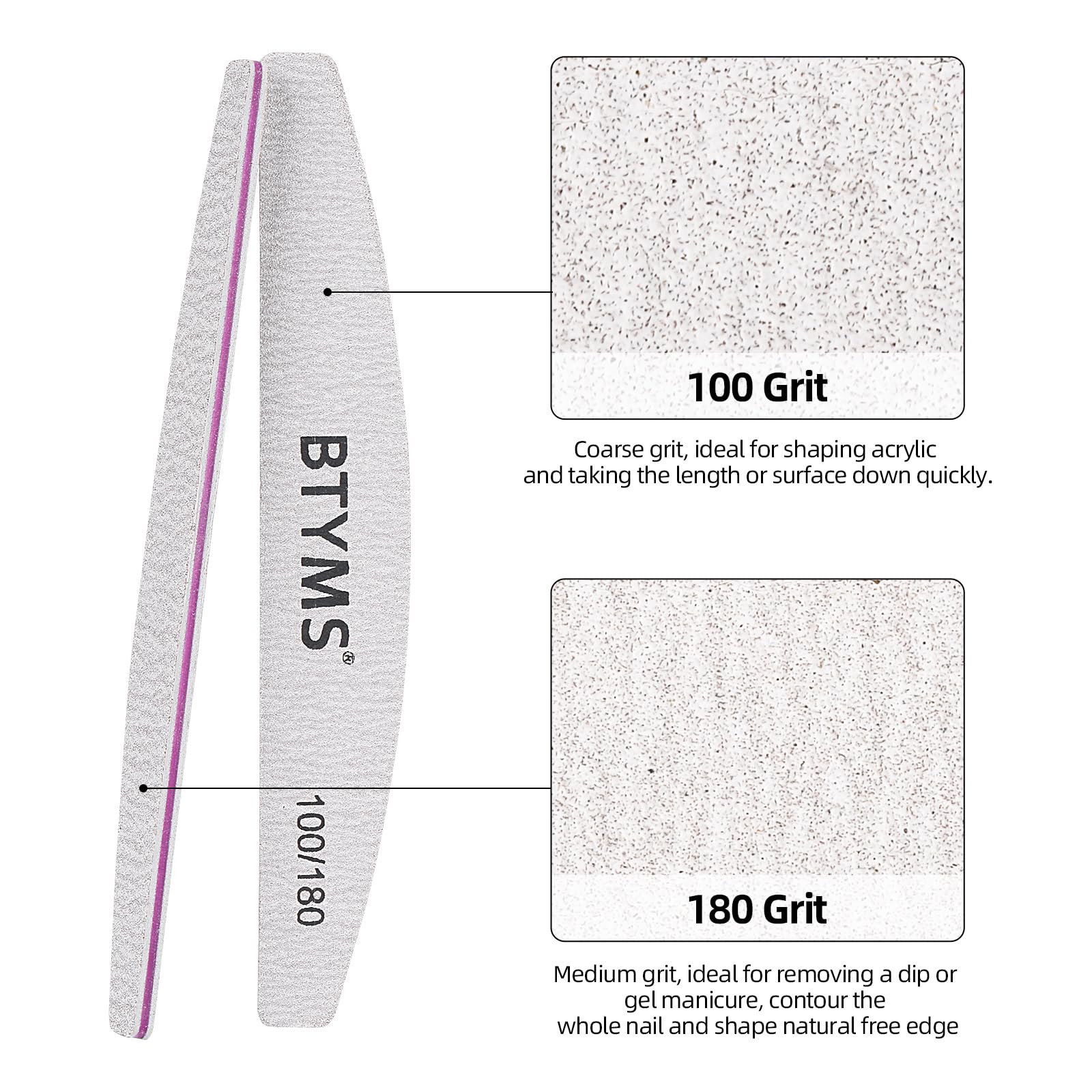 Btyms professional nail file set 25 piece bulk pack for salon use