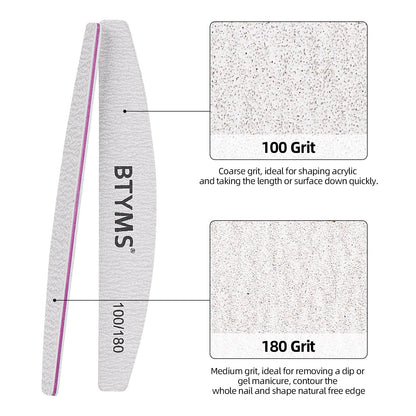 Btyms professional nail file set 25 piece bulk pack for salon use