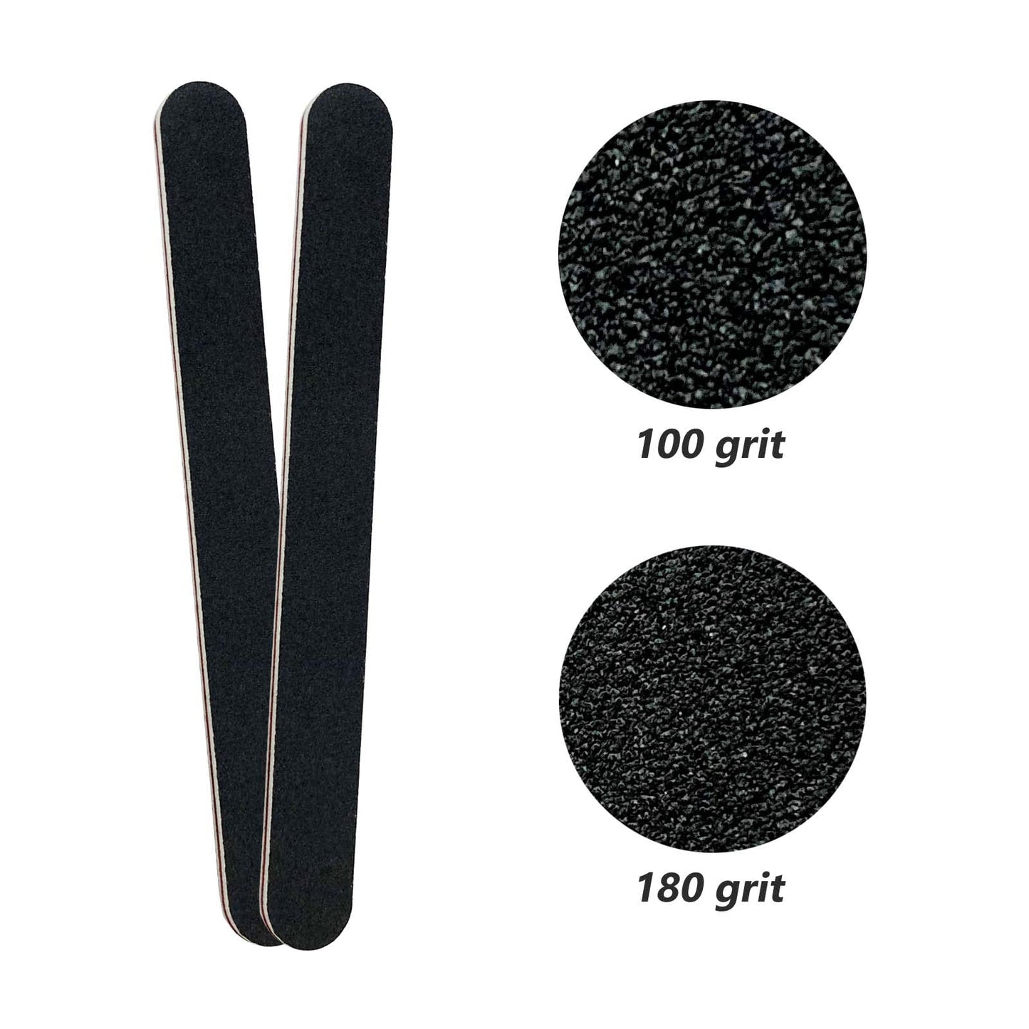 Black emery board texture and grit detail
