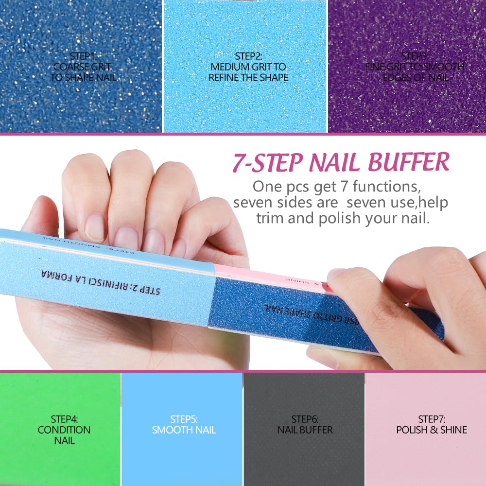 Variety of Fandamei grit nail files for acrylic and natural nails