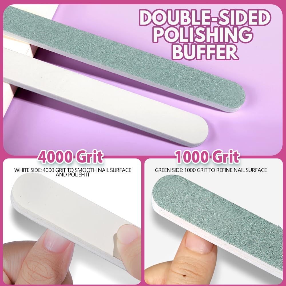 Fandamei manicure kit contents including sponge buffers and emery boards