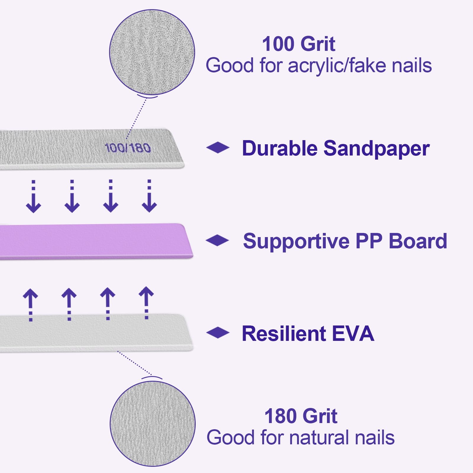 Helysan nail files used for shaping acrylic nails