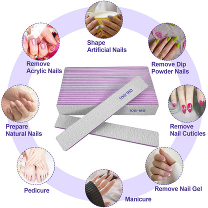 Washable and reusable nail file set showing texture