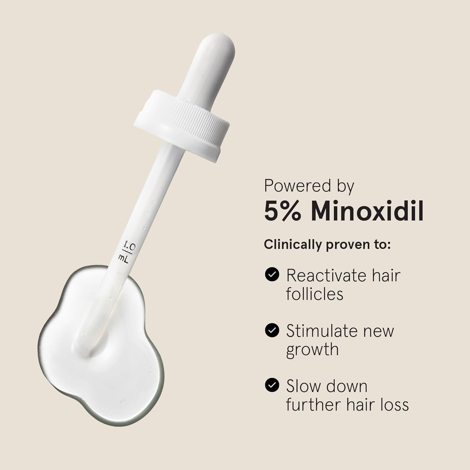Keeps unscented topical hair loss treatment precision dropper and bottle close up