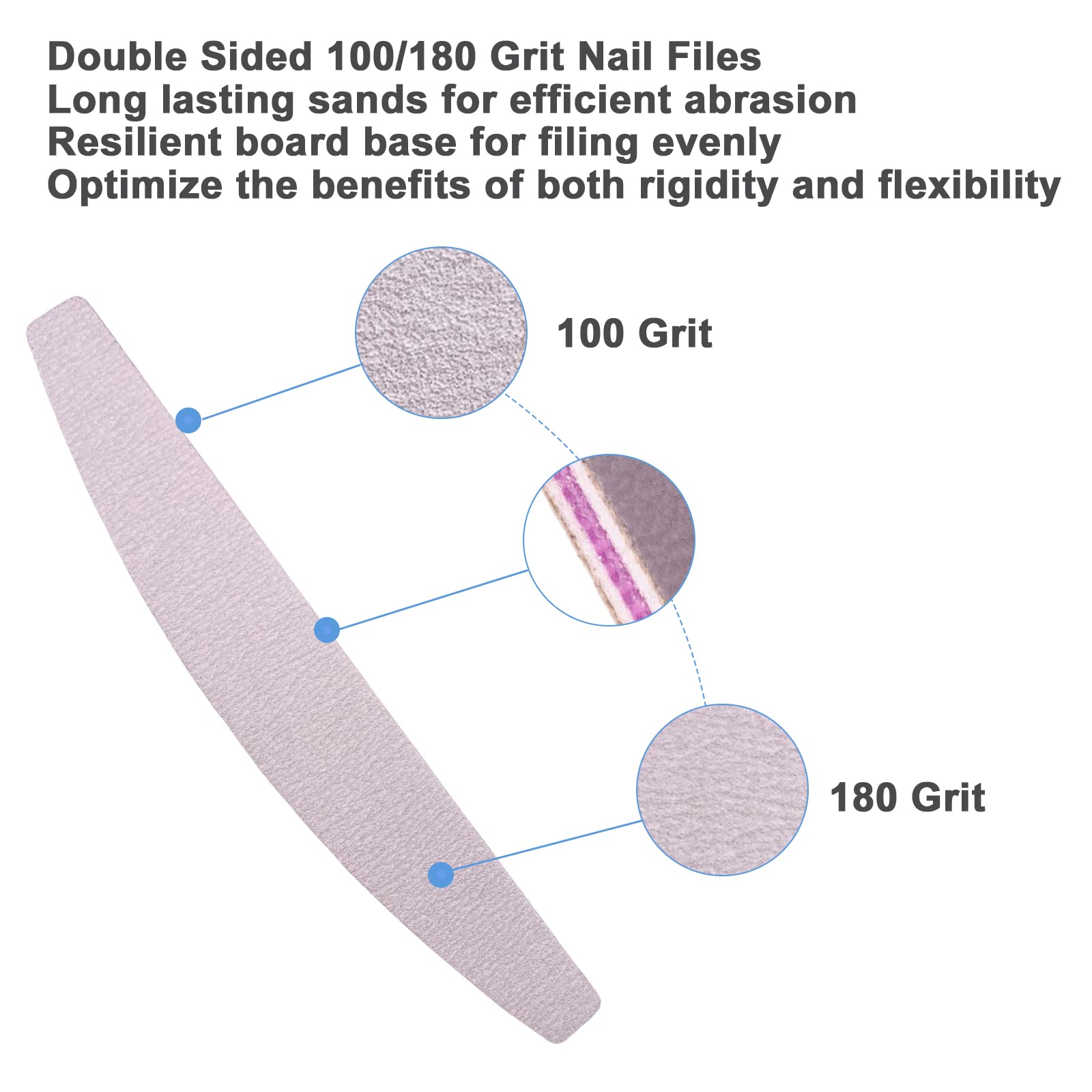 AhaTopia nail buffer block showing half moon shape