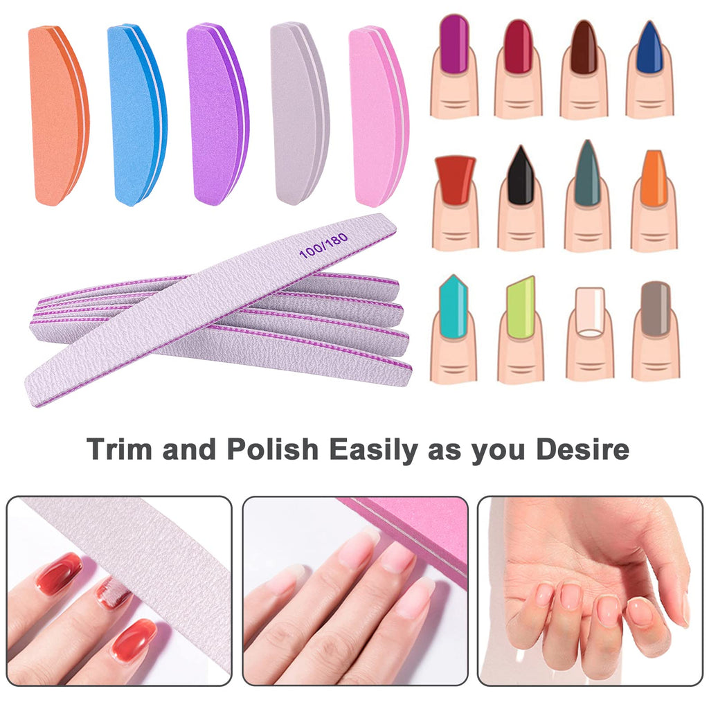 Top view of AhaTopia nail care kit including 10 pieces
