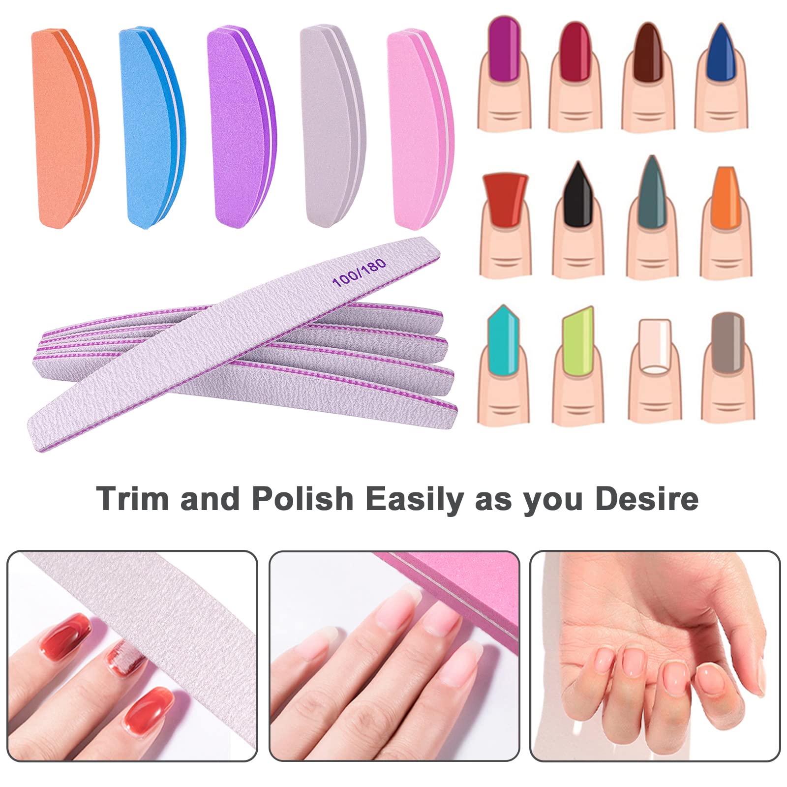 Top view of AhaTopia nail care kit including 10 pieces