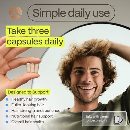 Advanced Trichology FoliGROWTH supplement side label with dietary information including gluten free certification