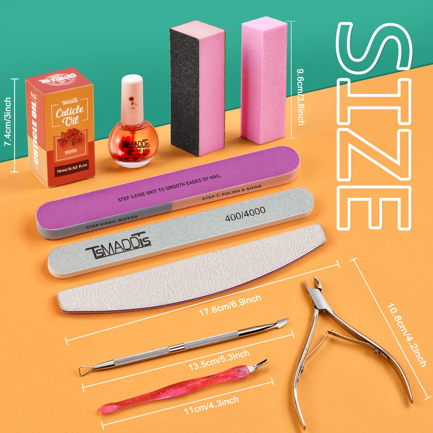 Assorted nail files and buffer blocks in TsMADDTs set