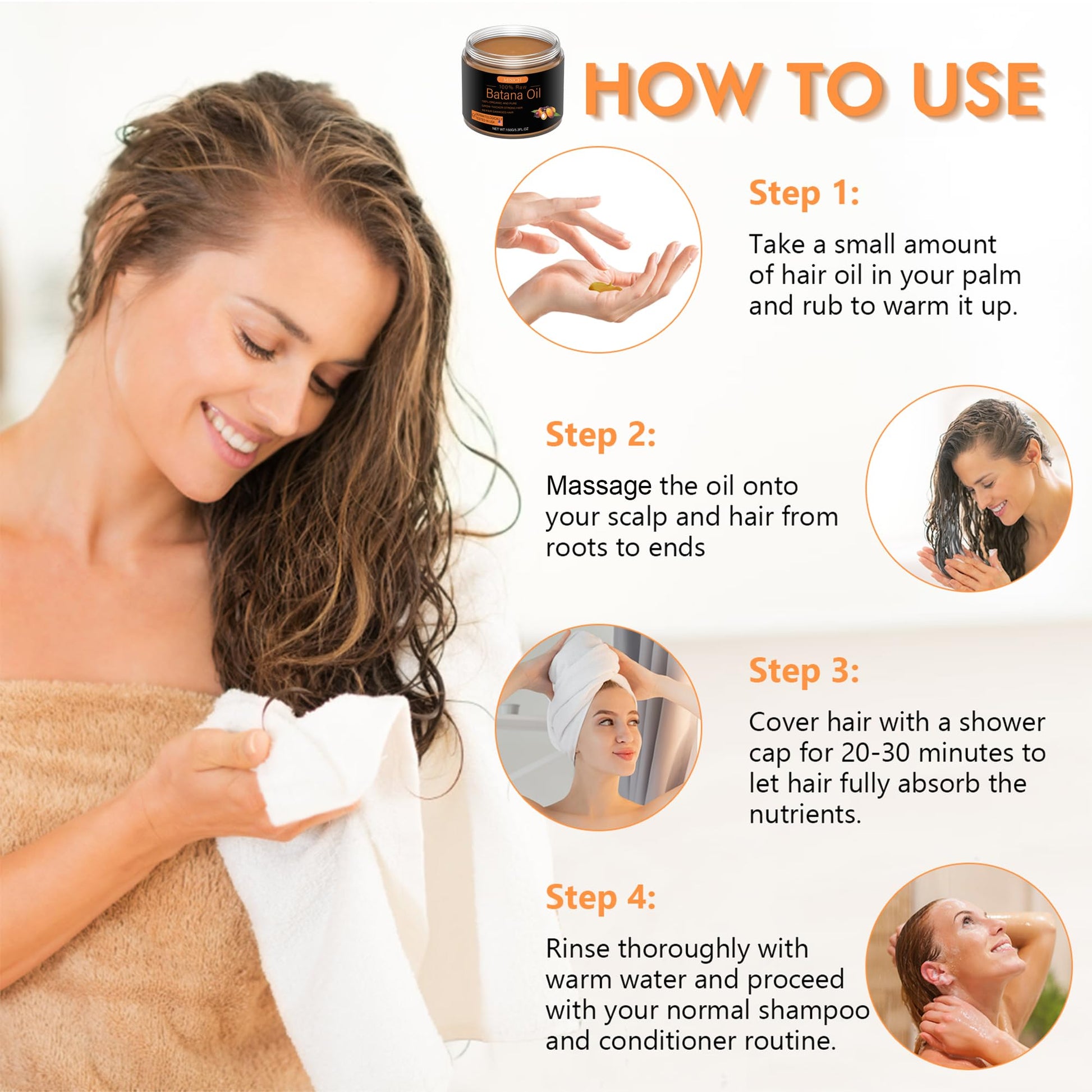Nutrient dense raw batana hair mask for thickness