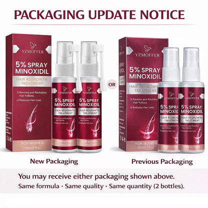 Two pack of extra strength topical hair regrowth solution for women pattern thinning