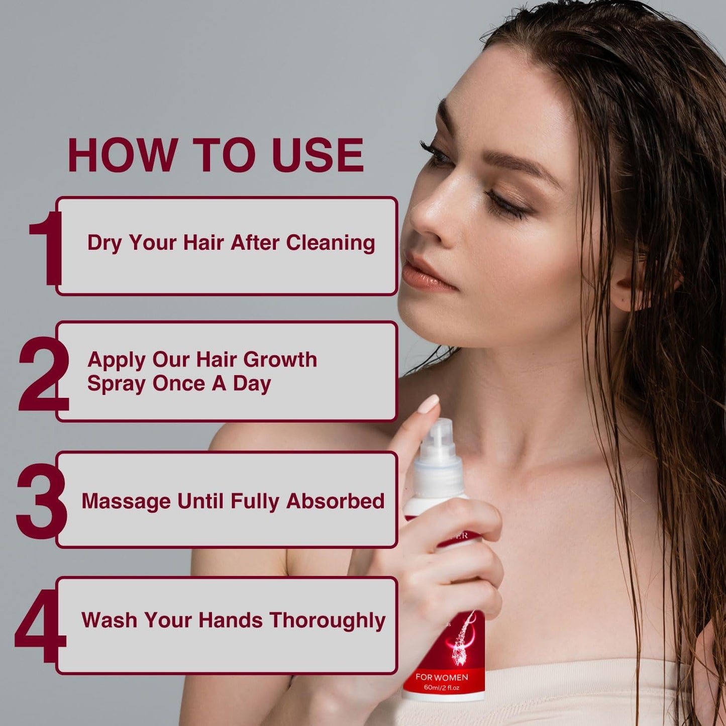 Premium imported hair regrowth serum box demonstrating twin supply for female thinning hair solutions