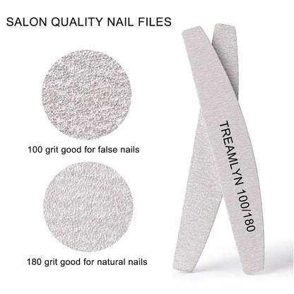 Set of 10 Treamlyn nail files for professional salon use