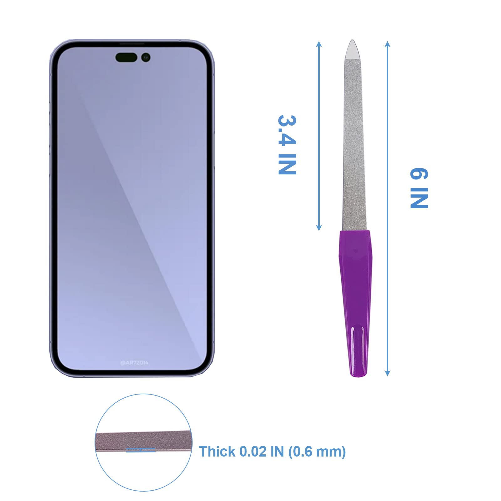 Double-sided sapphire grit surface on metal nail file