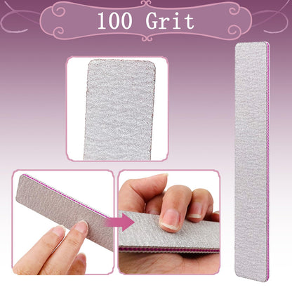 Double sided 100 and 180 grit nail file close up