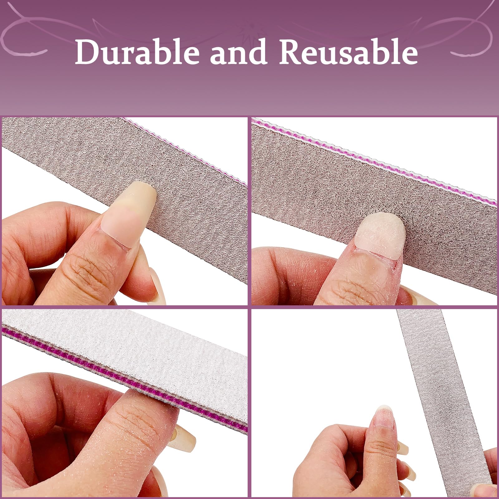 Washable and reusable emery board set in packaging