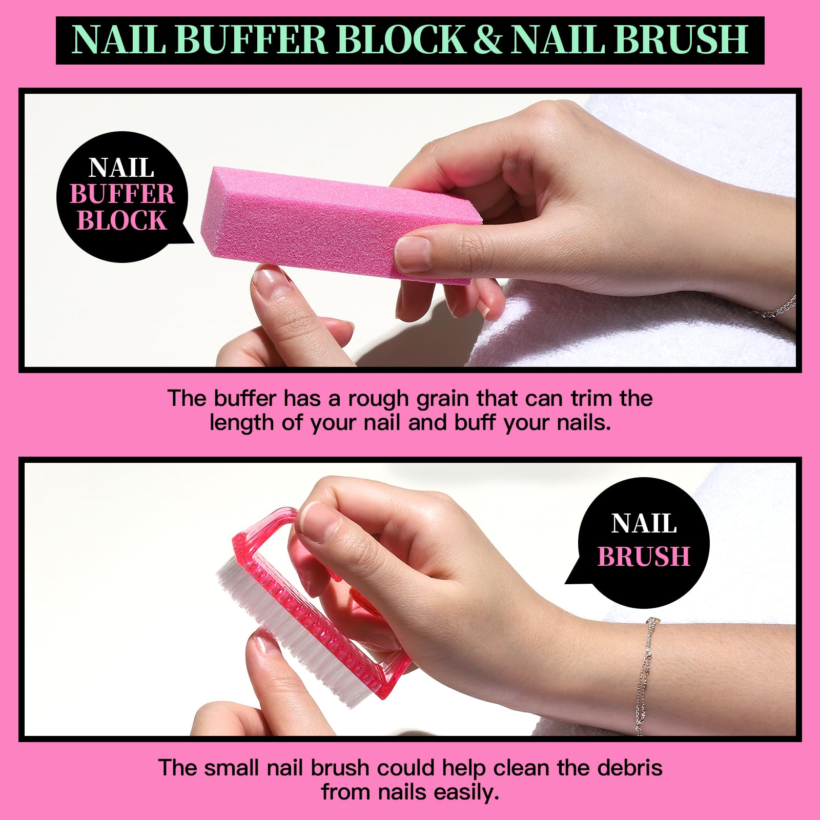 Fandamei 100/180 grit nail files and buffer block set