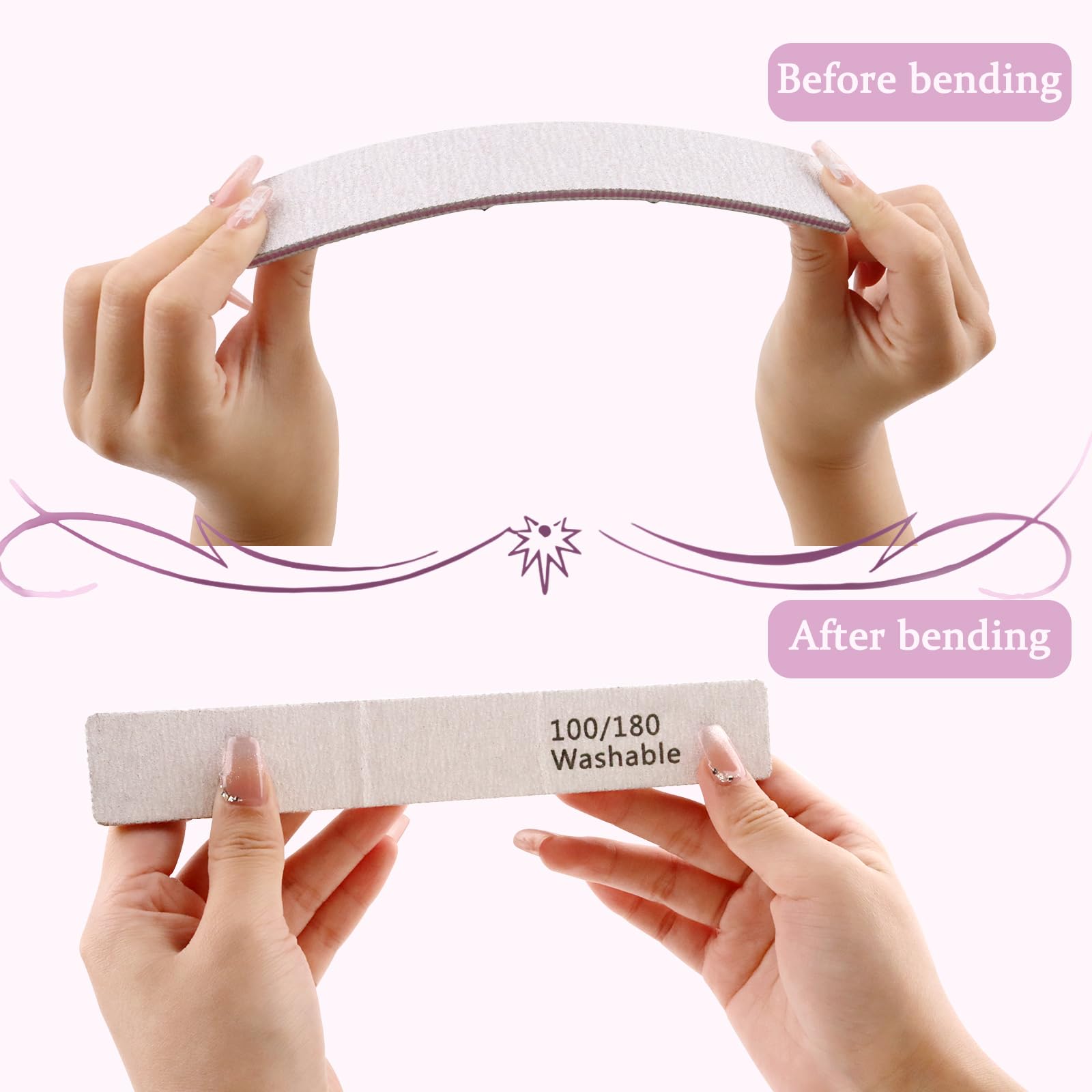 Twelve piece nail file kit for nail shaping and polishing